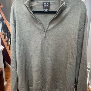 Jos. A. Bank Olive Zip-Up Sweater